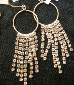 Fringe rhinestones in goldtone